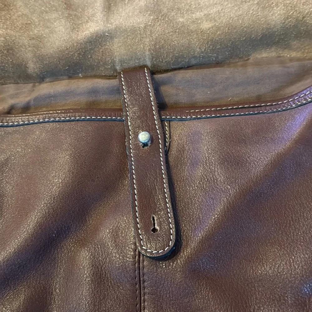 Unbranded 100% Leather Messenger Bag Laptop Crossbody Bag (TD)